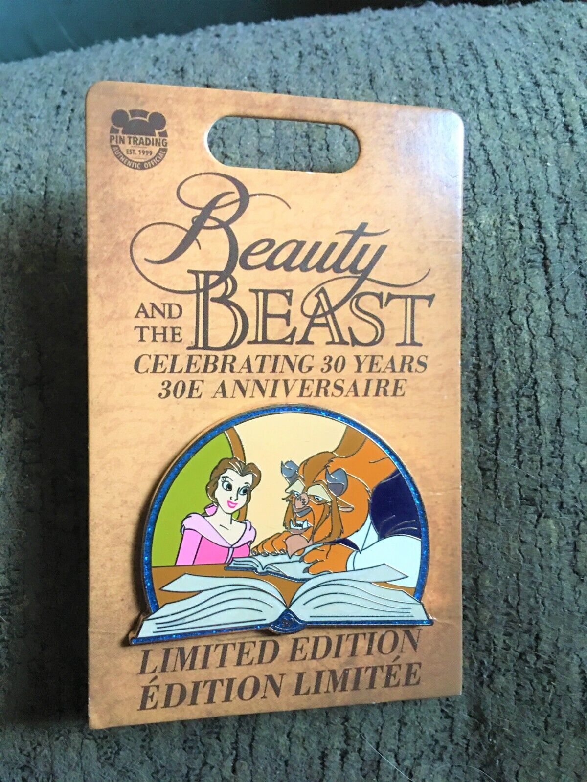Disney Beauty And The Beast 30th Anniversary Belle Pink Dress Beast Pin Le 4000