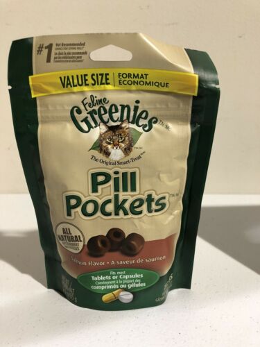 Greenies Cat Feline Salmon Pill Pockets 85 Count 3 Oz Value Size Holds Most Caps