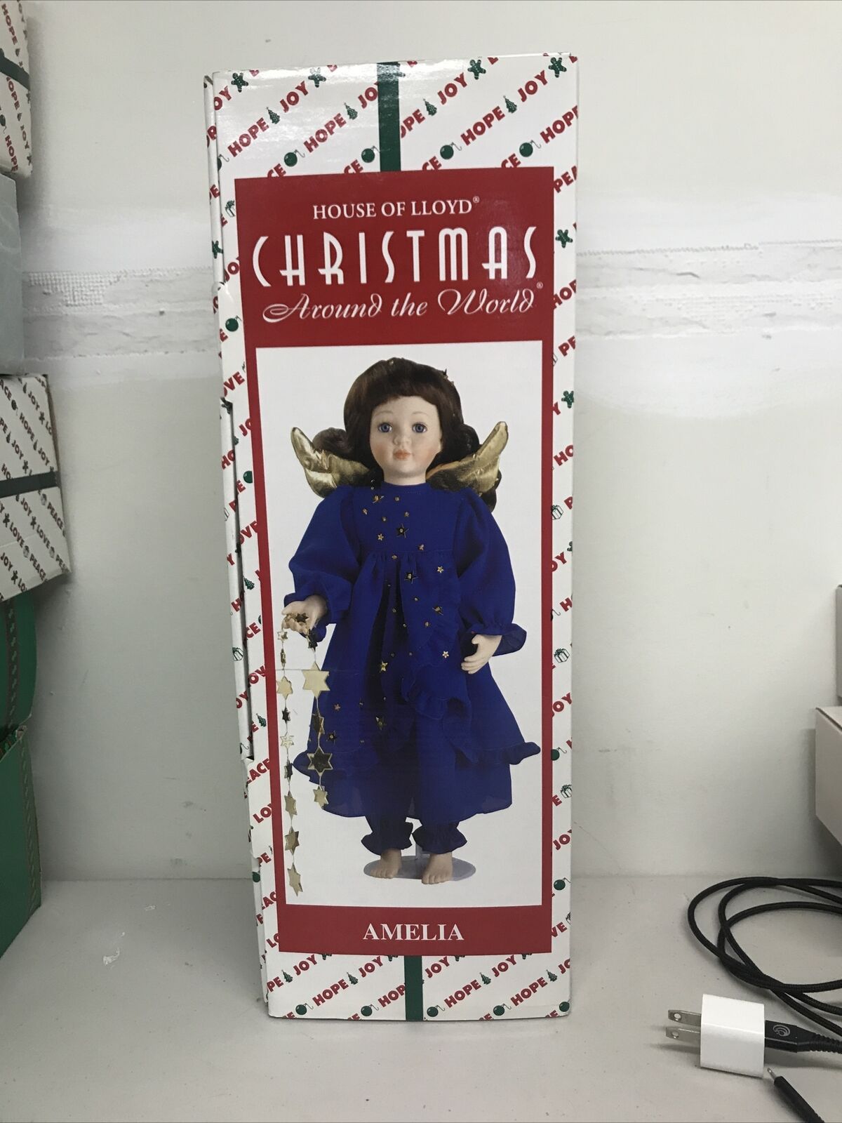 Christmas Around The World Amelia Porcelain Angel Doll W/ Stand House Of Lloyd 1