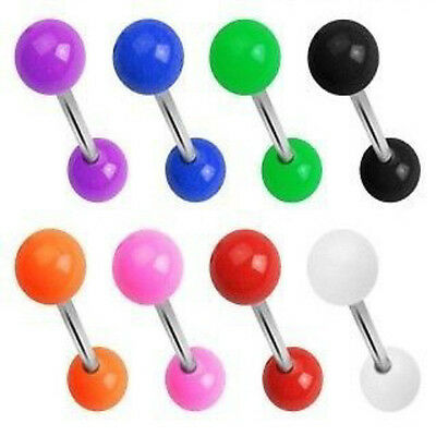 T#150 - 27pc Solid Color Uv Acrylic Tongue Rings 14g Tounge