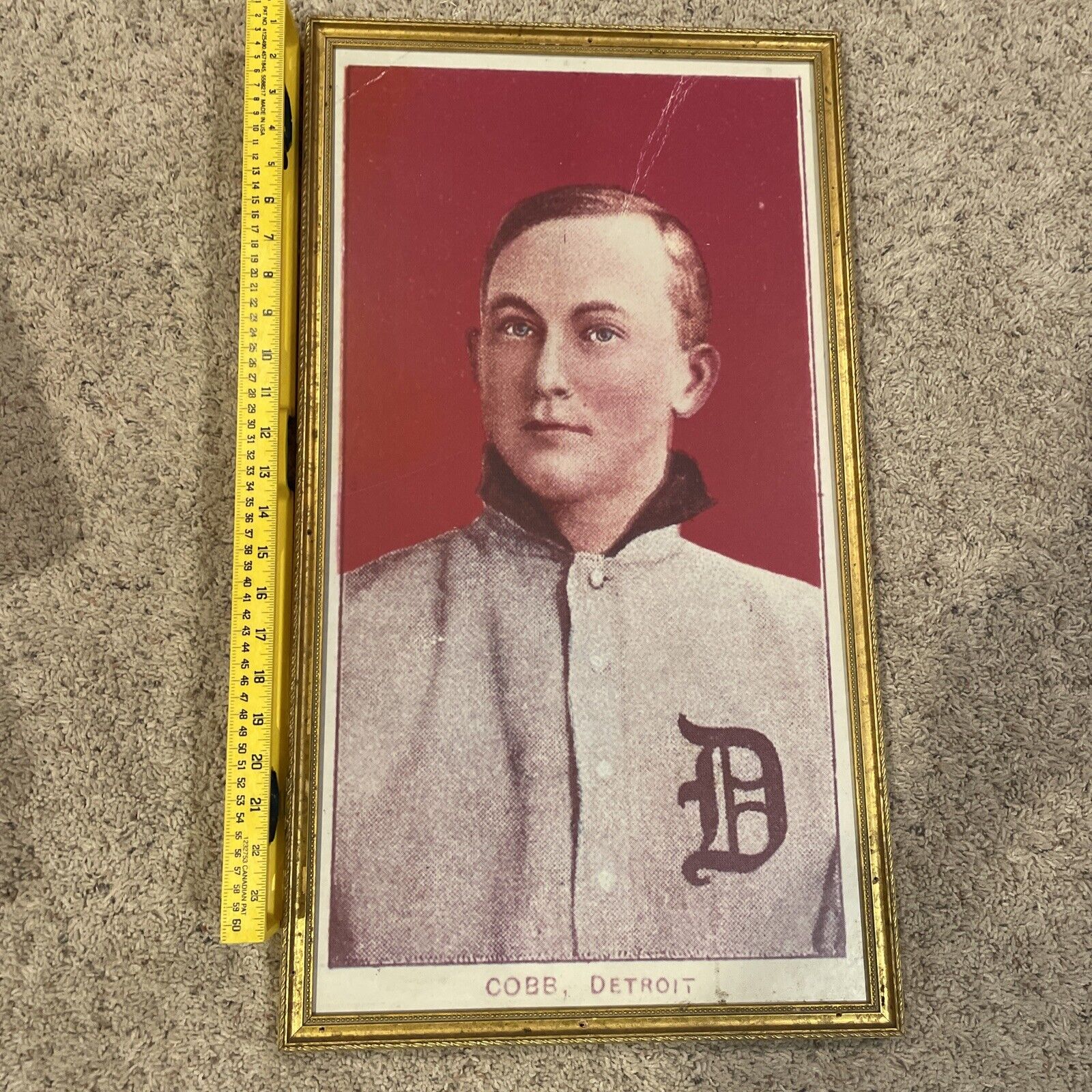 Ty Cobb Detroit Tigers T206 Tobacco Baseball Card Poster -27x15 Framed Rare