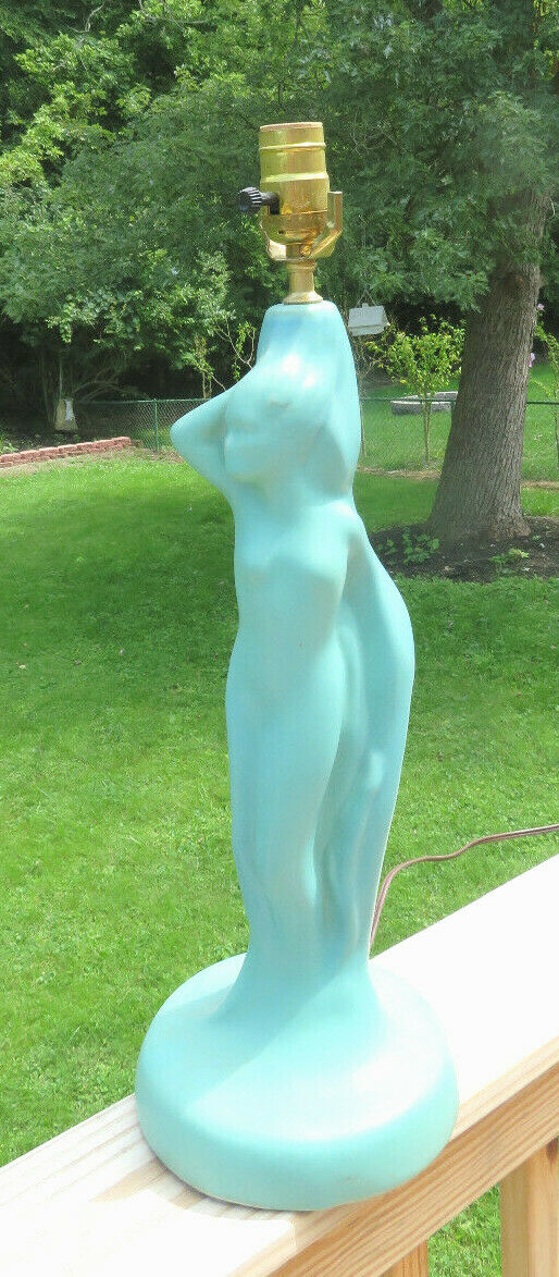 Van Briggle Art Nouveau Figural  Nude  Daughter Of Flame Lamp