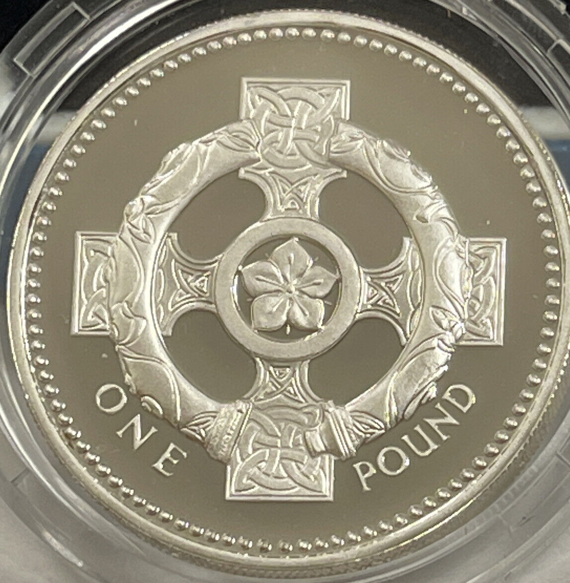 1996 United Kingdom Silver Proof - Irish Cross - One Pound Coin W/ Box And Coa