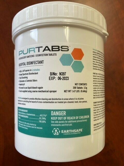 Purtabs Hospital Grade Viral Disinfectant - Tub Of 200, 3.3g Tablets