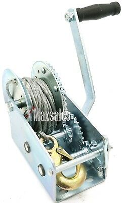 Heavy Duty 2000lbs Hand Cable Winch  For Auto Boat Trailer  Tool Tow Puller