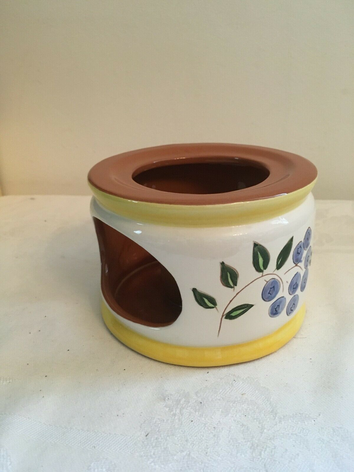 Vintage Stangl Blueberry Candle Warmer 4 Of 4