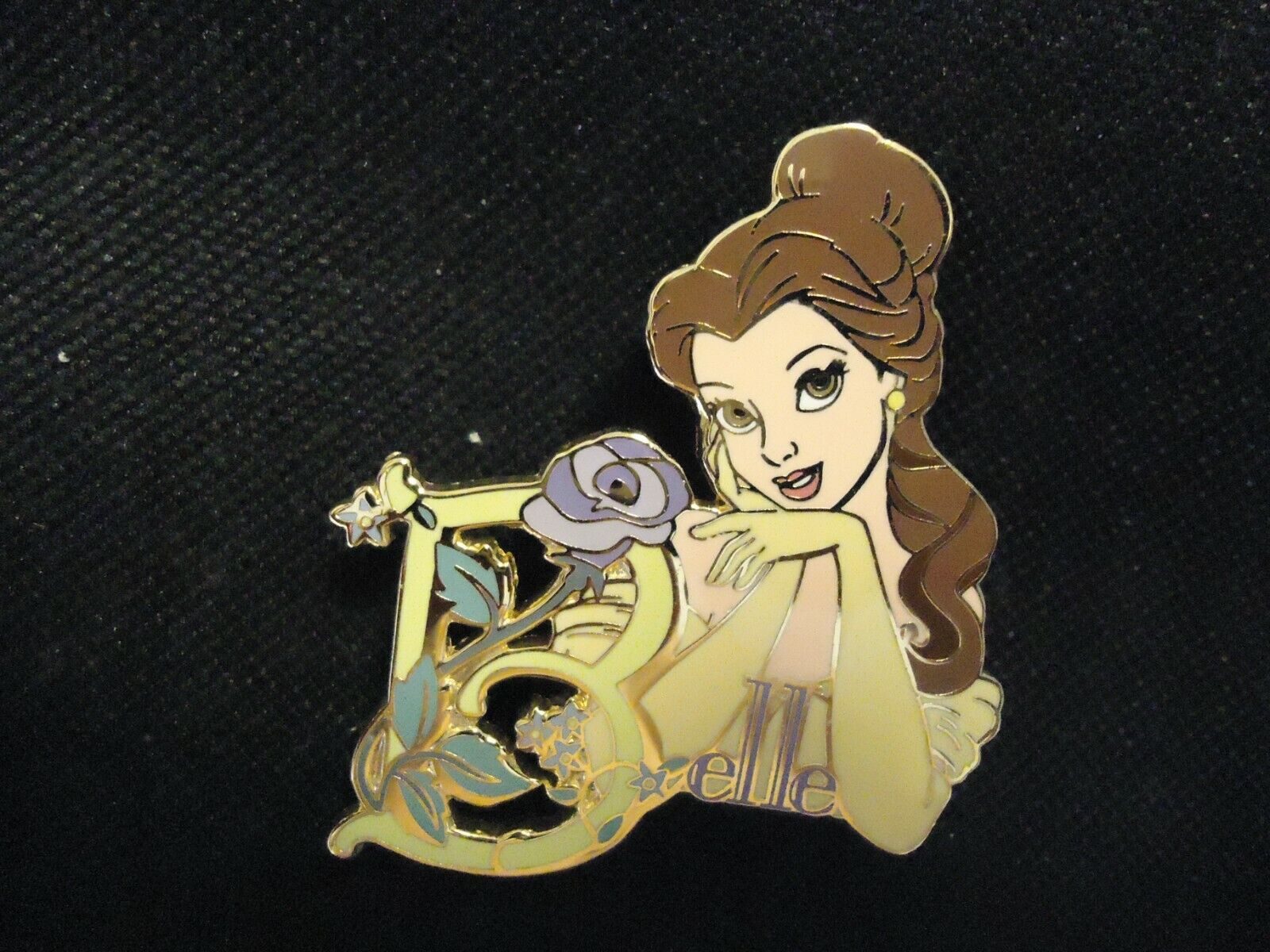 Disney Auctions (p.i.n.s.) Belle Name Beauty And The Beast Pin Le 1000