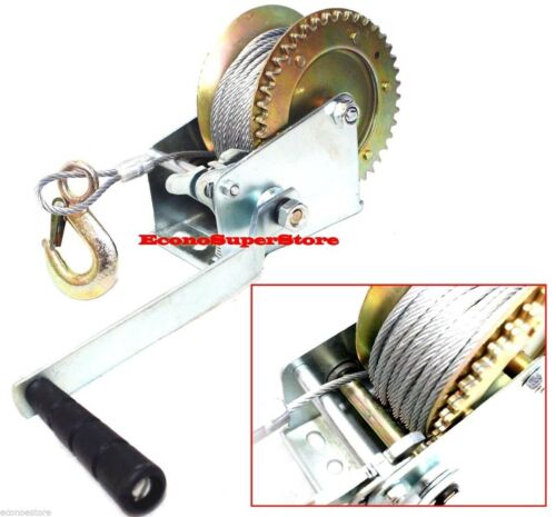 2000 Lbs  Hand Steel  Cable Winch For Boat/trailer New