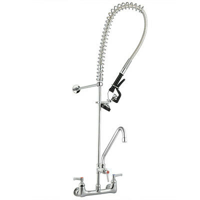 Aquaterior Cupc Nsf Commercial Wall Mount Pull Out Pre-rinse 12" Add-on Faucet