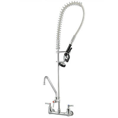 Swivel Spout Pre-rinse Kitchen Faucet 12" Addon Pull Down Sprayer Commercial