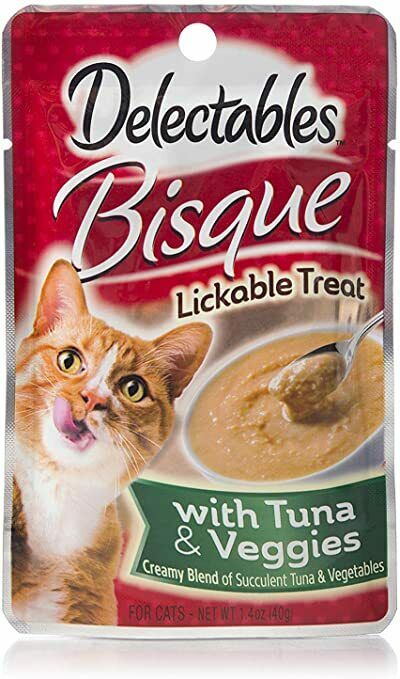 Delectables Bisque Lickable Wet Cat Treats - Tuna & Veggies - 12 Pack