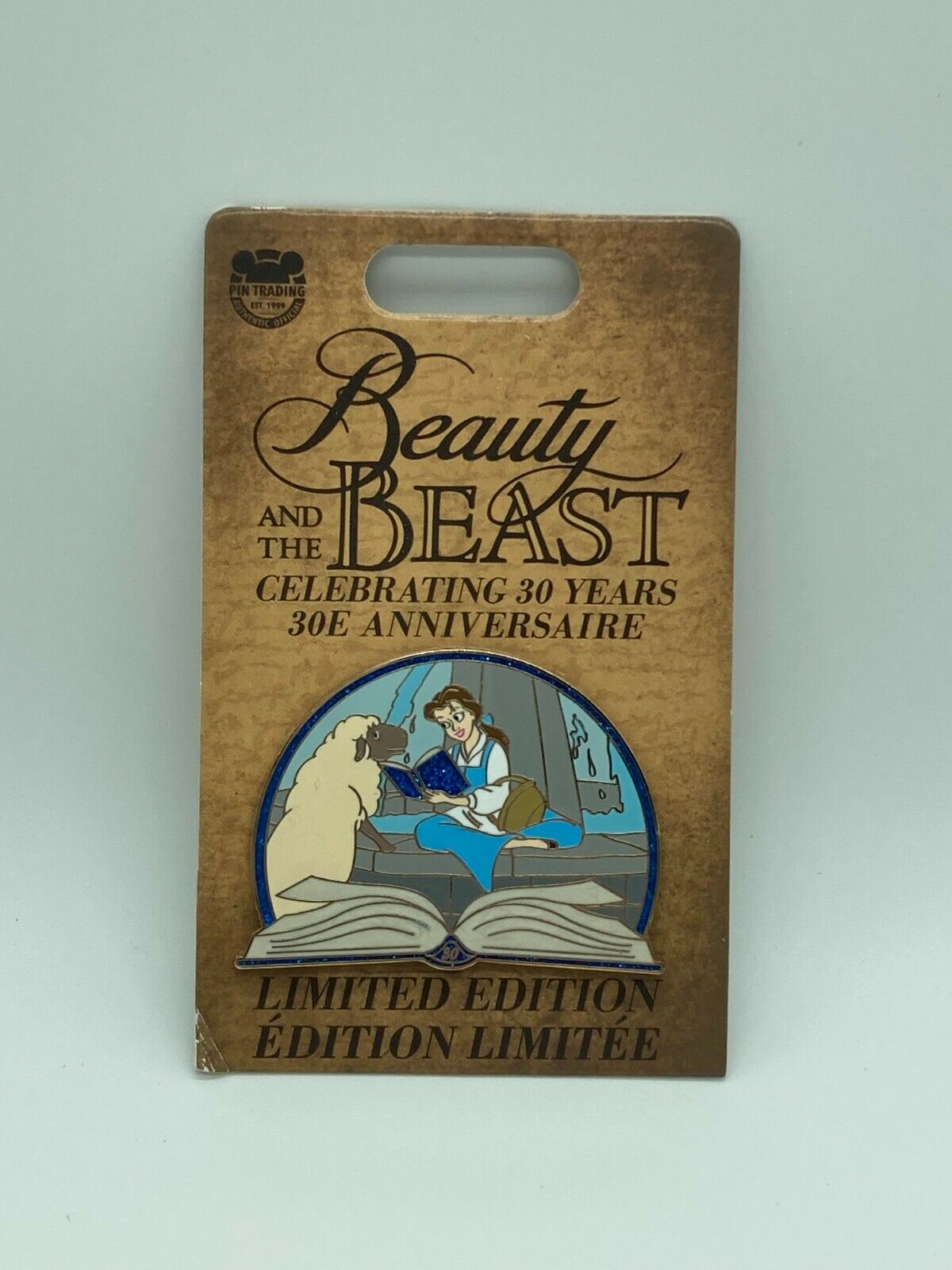 2021 Disney Beauty & The Beast 30th Anniversary Belle & Sheep Book Pin Le New
