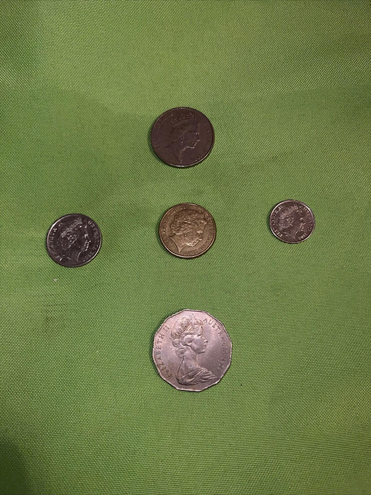 Australian Current  Coin Set 1  Dollar  50 ,20 , 10, 5 Cents