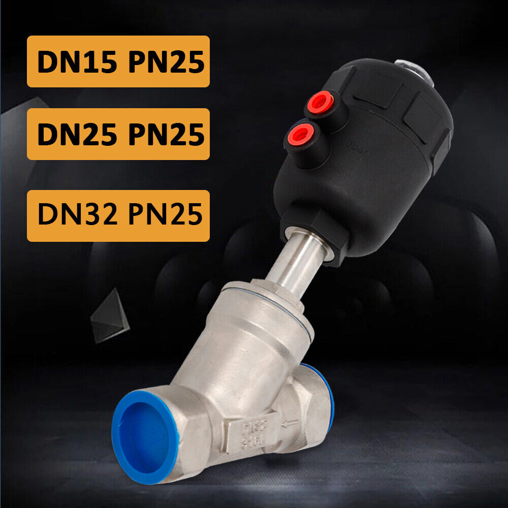 Dn15/dn25 Bspp Stainless Steel Single Acting Air Actuated Angle Seat Valve N/c